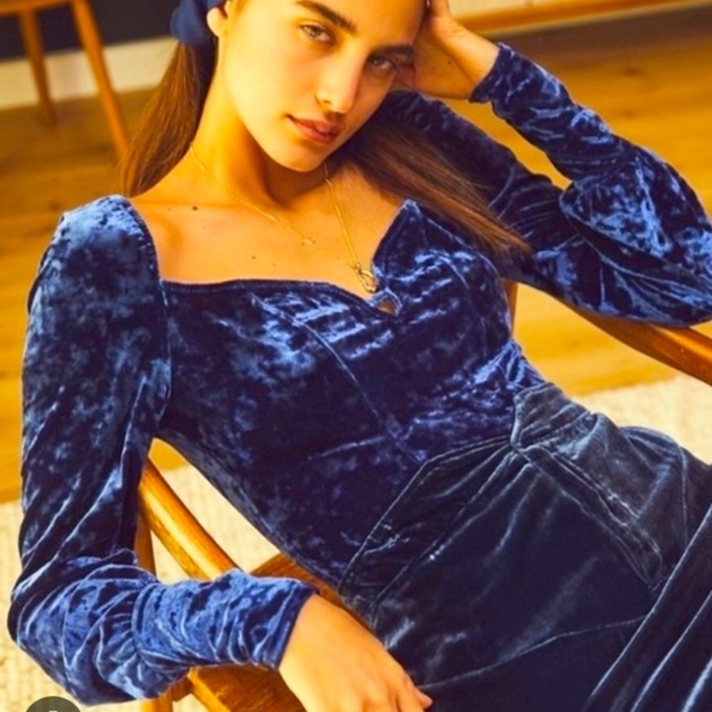 Free People Black Magic velvet bodysuit